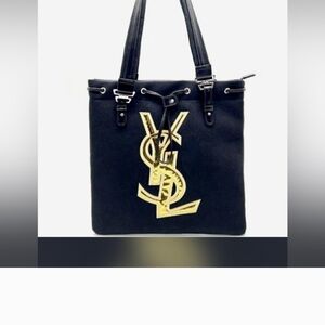 DROP AT 11 AM TOMORROW Yves Saint Laurent Black and Gold Women's Tote Bag